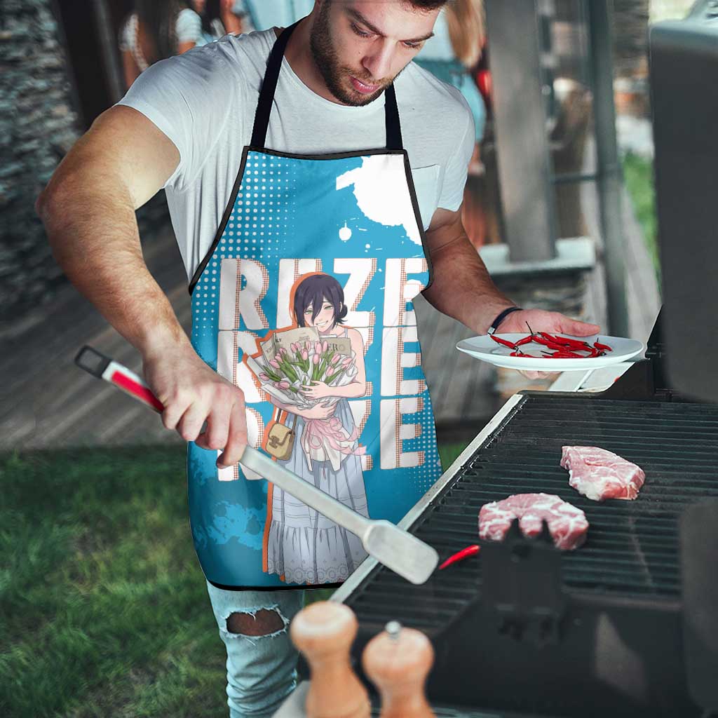 Reze Chainsaw Man Aesthetic Apron Soft Anime Grunge Style with Flowers