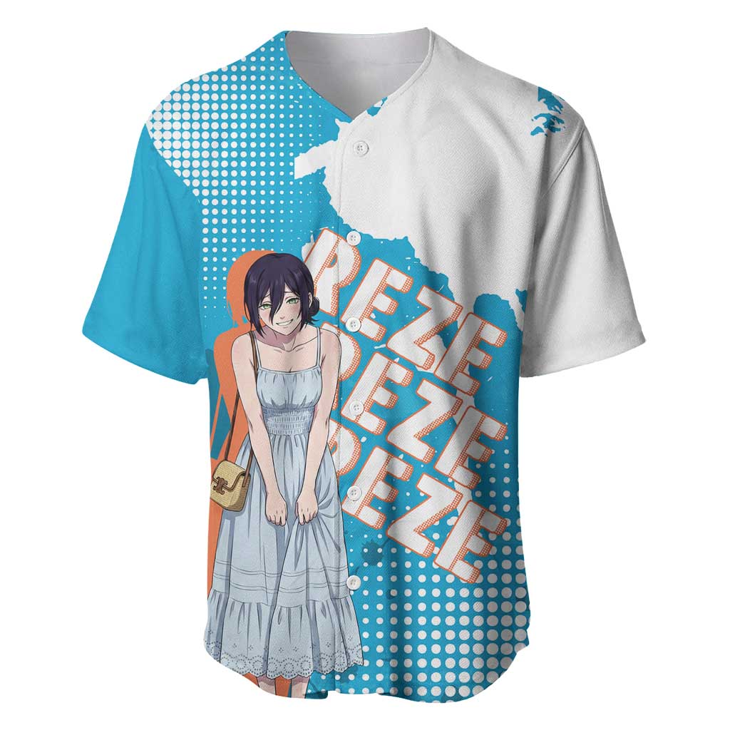 Reze Chainsaw Man Aesthetic Baseball Jersey Soft Anime Grunge Style with Flowers