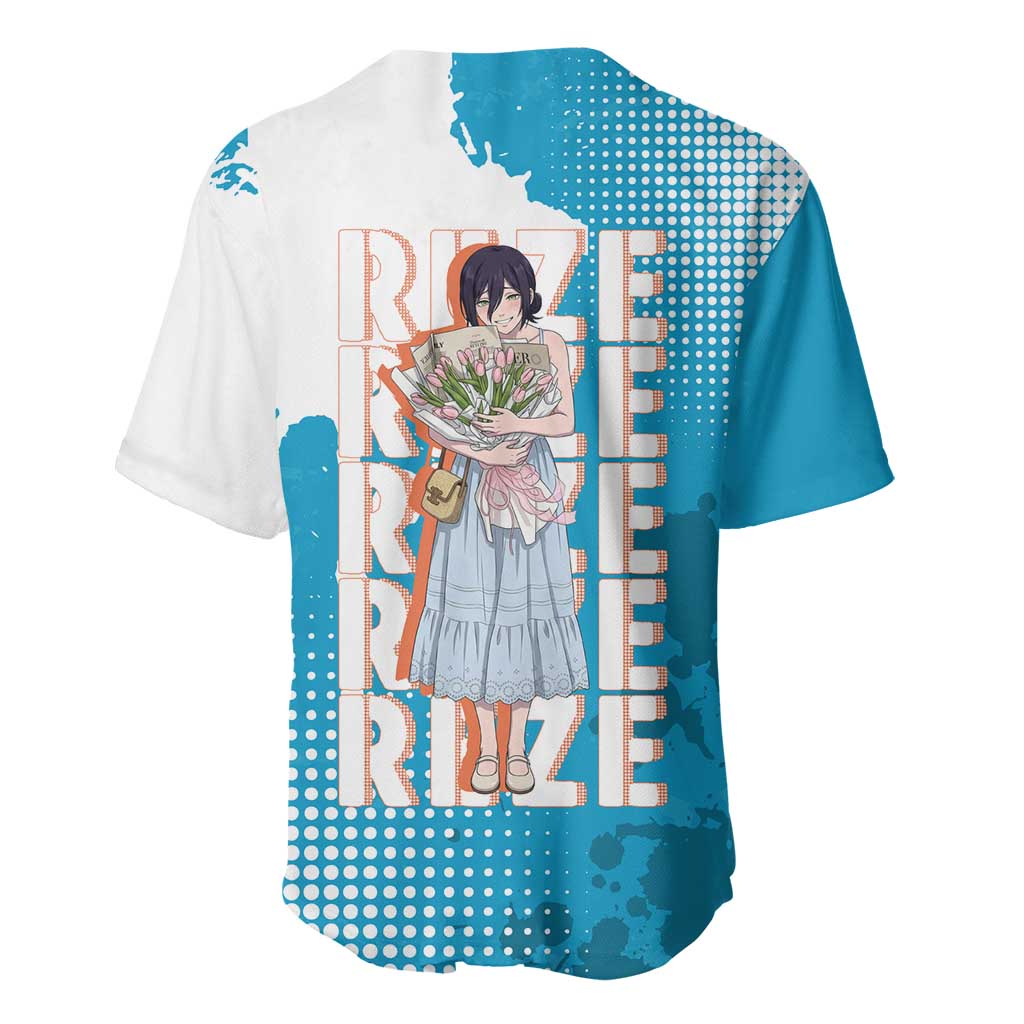 Reze Chainsaw Man Aesthetic Baseball Jersey Soft Anime Grunge Style with Flowers