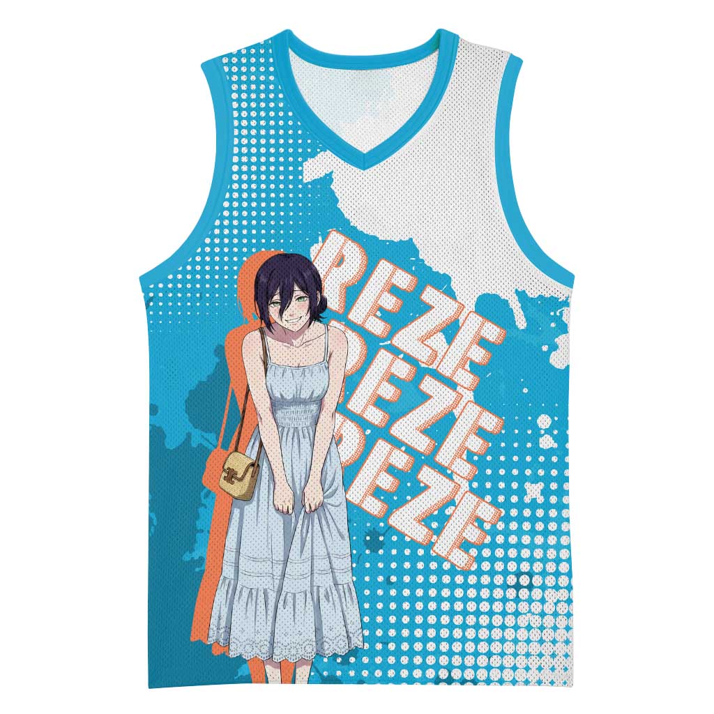Reze Chainsaw Man Aesthetic Basketball Jersey Soft Anime Grunge Style with Flowers