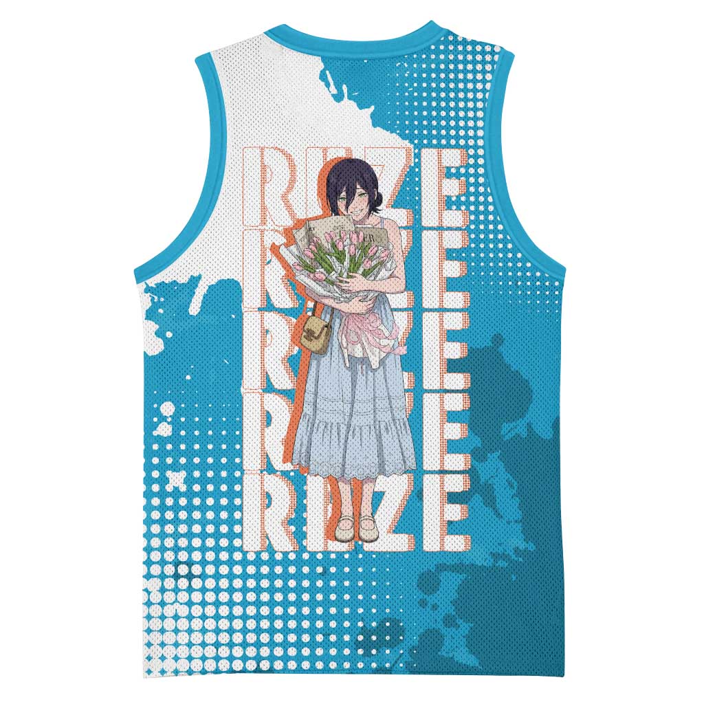 Reze Chainsaw Man Aesthetic Basketball Jersey Soft Anime Grunge Style with Flowers