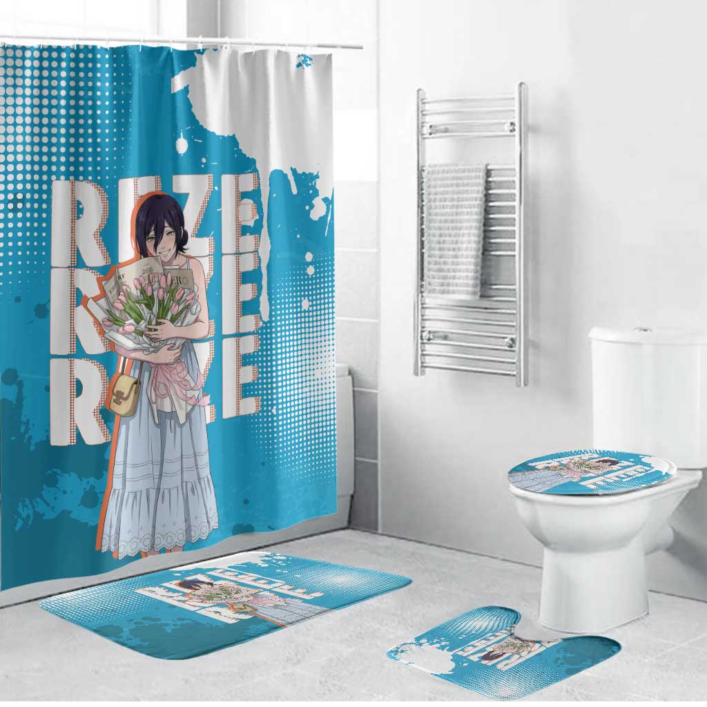 Reze Chainsaw Man Aesthetic Bathroom Set Soft Anime Grunge Style with Flowers