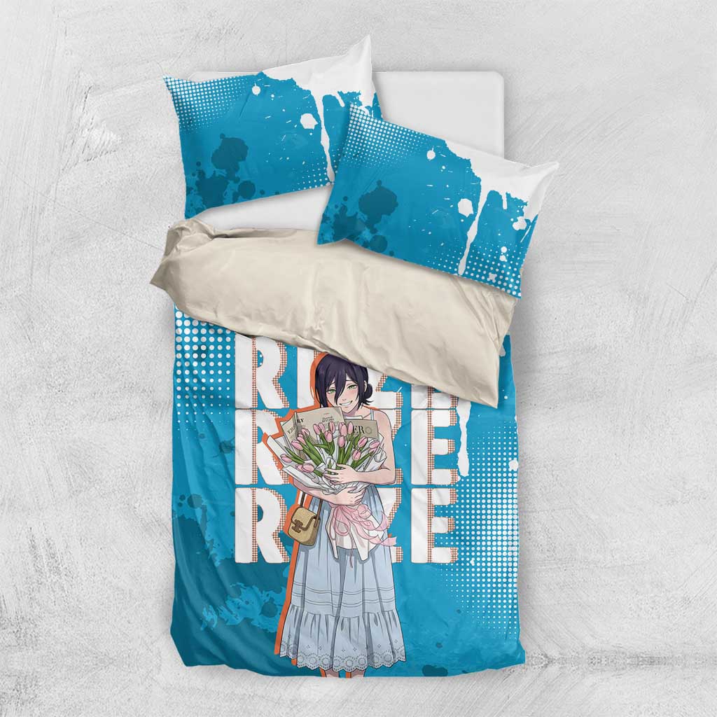 Reze Chainsaw Man Aesthetic Bedding Set Soft Anime Grunge Style with Flowers