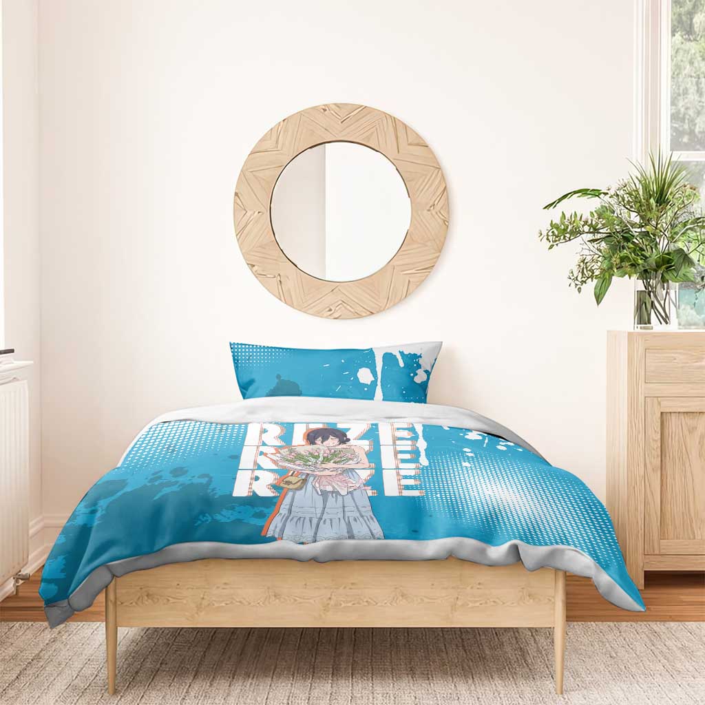 Reze Chainsaw Man Aesthetic Bedding Set Soft Anime Grunge Style with Flowers