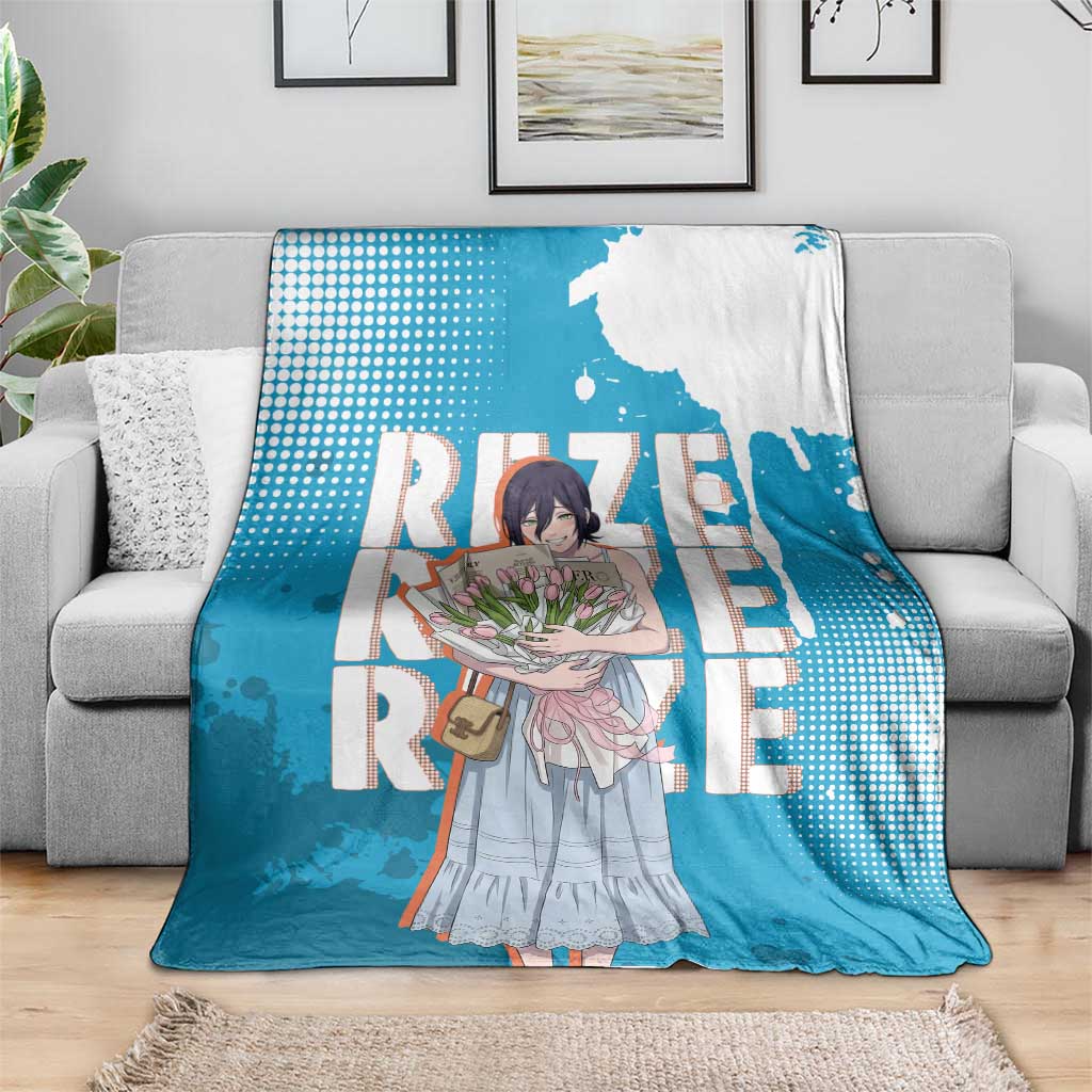 Reze Chainsaw Man Aesthetic Blanket Soft Anime Grunge Style with Flowers