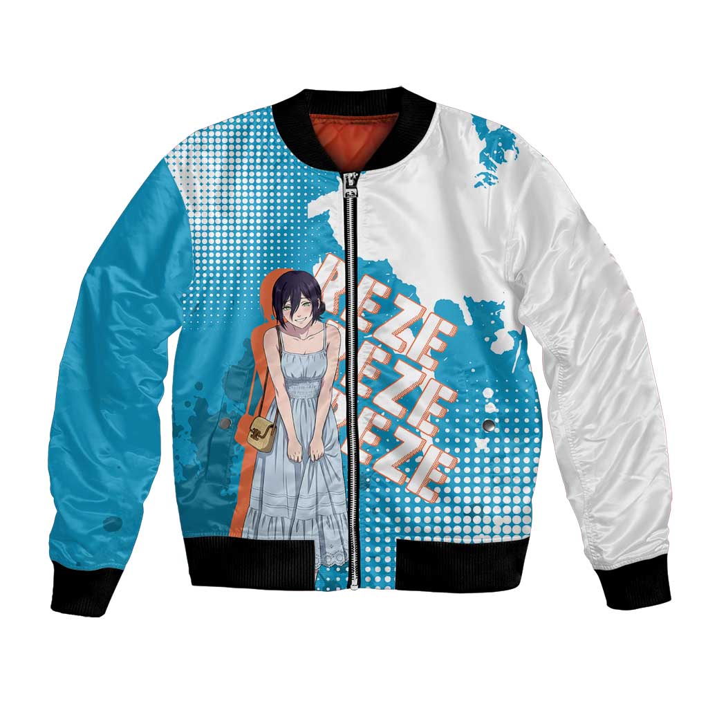 Reze Chainsaw Man Aesthetic Bomber Jacket Soft Anime Grunge Style with Flowers