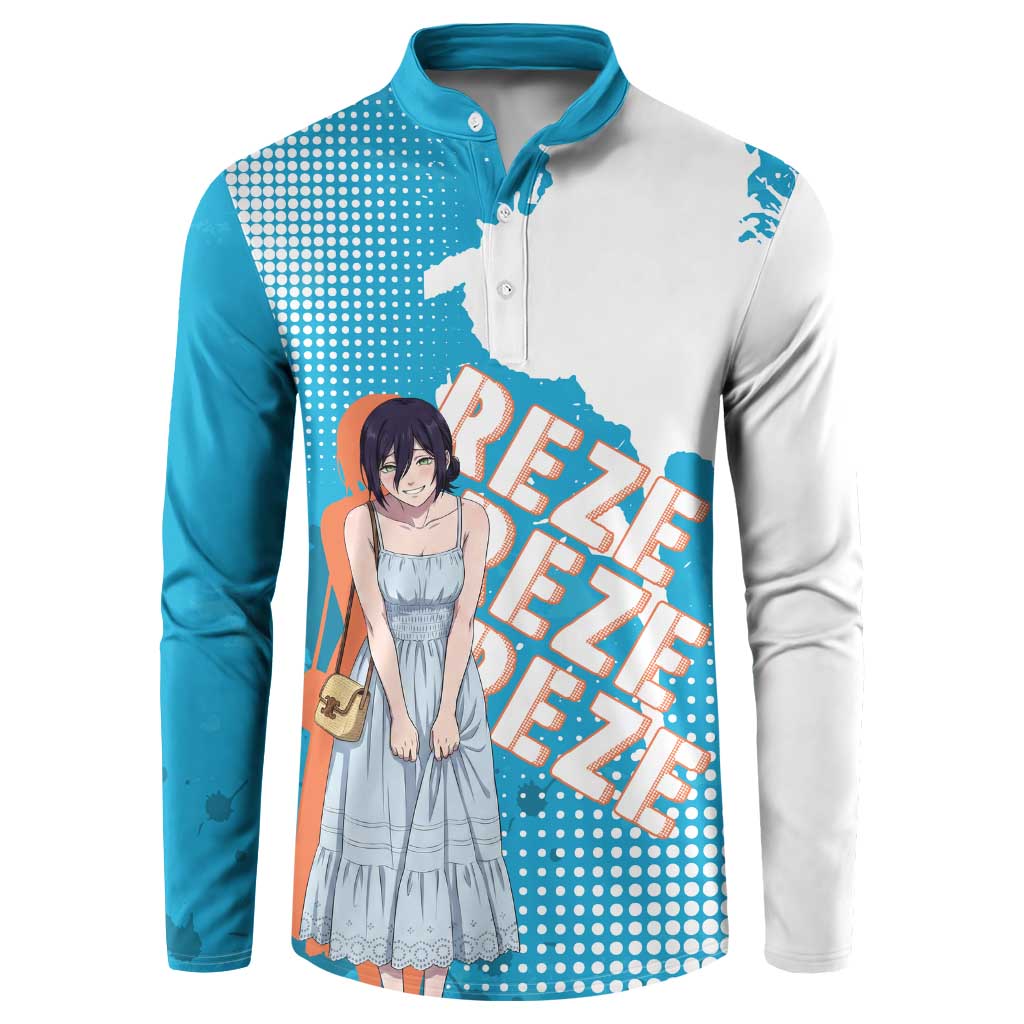 Reze Chainsaw Man Aesthetic Button Sweatshirt Soft Anime Grunge Style with Flowers
