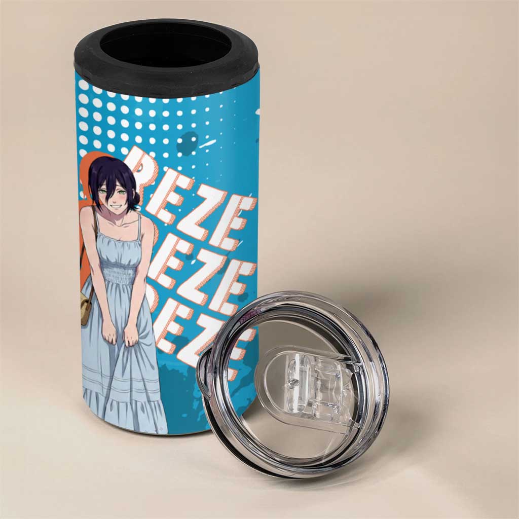 Reze Chainsaw Man Aesthetic 4 in 1 Can Cooler Tumbler Soft Anime Grunge Style with Flowers