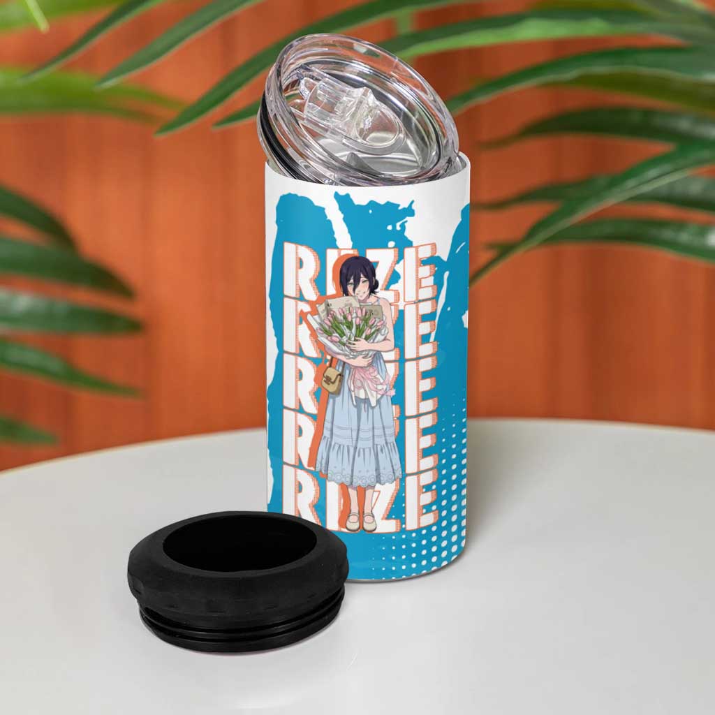 Reze Chainsaw Man Aesthetic 4 in 1 Can Cooler Tumbler Soft Anime Grunge Style with Flowers