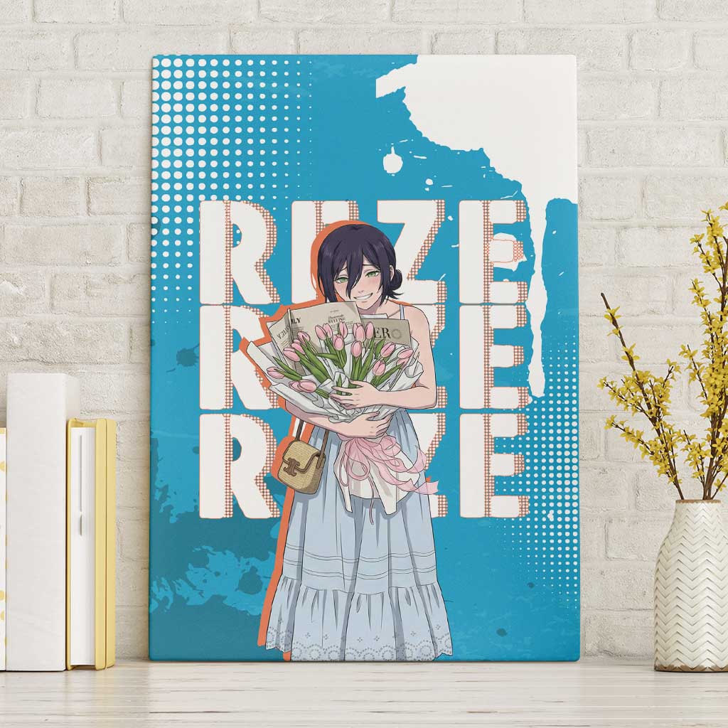 Reze Chainsaw Man Aesthetic Canvas Wall Art Soft Anime Grunge Style with Flowers