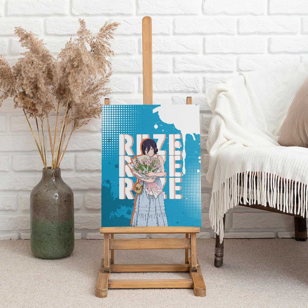 Reze Chainsaw Man Aesthetic Canvas Wall Art Soft Anime Grunge Style with Flowers