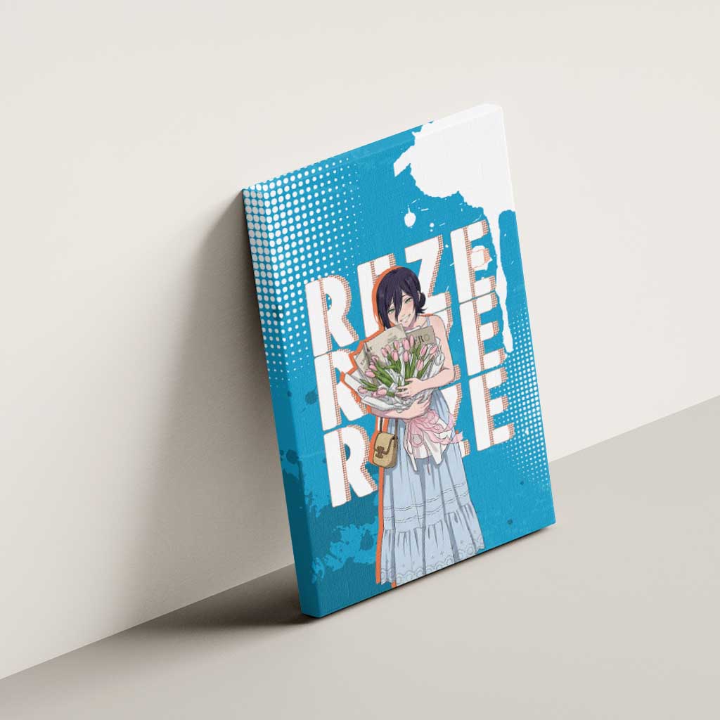 Reze Chainsaw Man Aesthetic Canvas Wall Art Soft Anime Grunge Style with Flowers