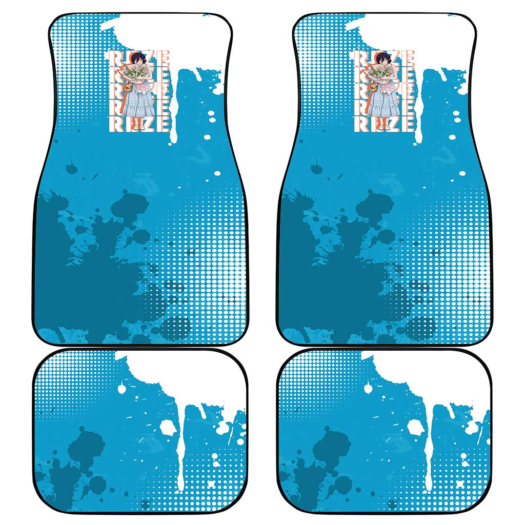 Reze Chainsaw Man Aesthetic Car Mats Soft Anime Grunge Style with Flowers