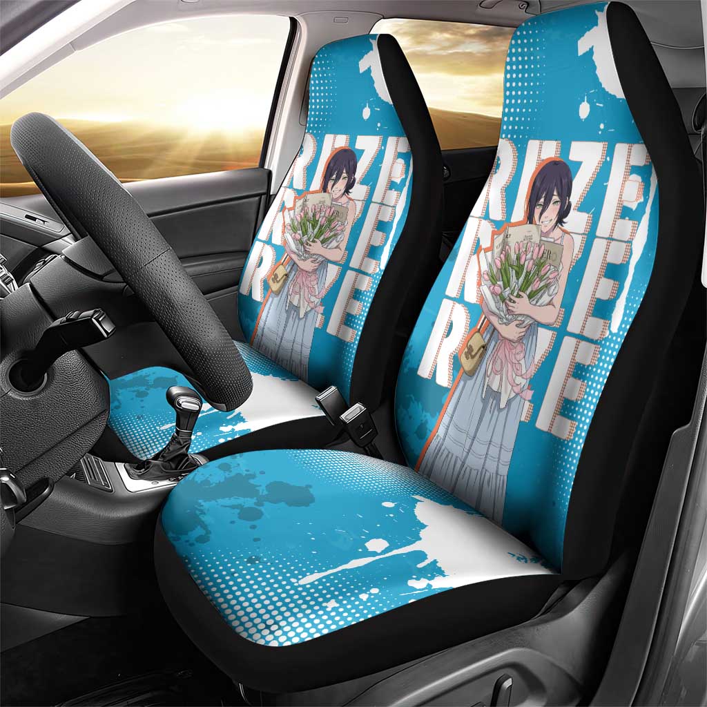 Reze Chainsaw Man Aesthetic Car Seat Cover Soft Anime Grunge Style with Flowers