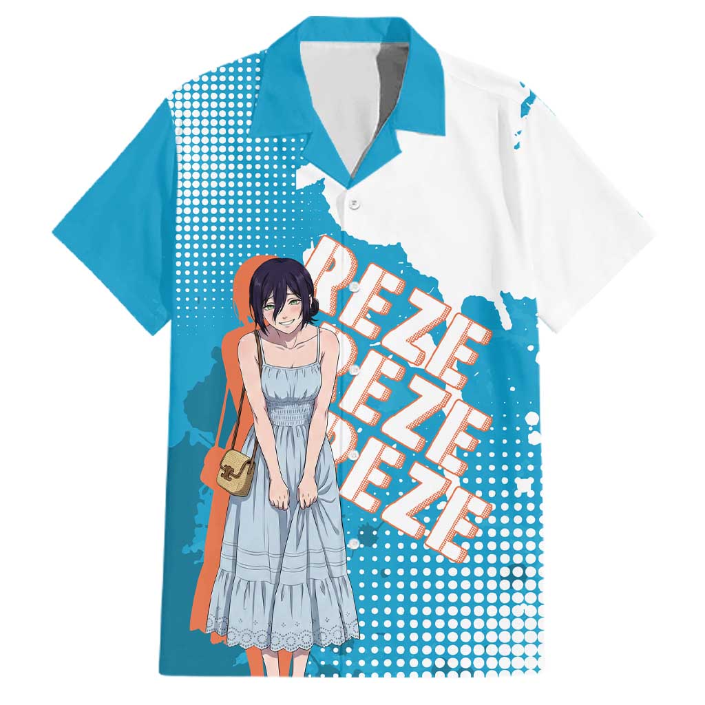 Reze Chainsaw Man Aesthetic Family Matching Long Sleeve Bodycon Dress and Hawaiian Shirt Soft Anime Grunge Style with Flowers