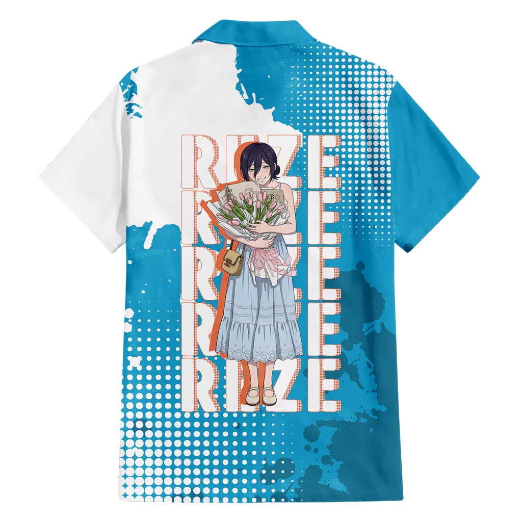 Reze Chainsaw Man Aesthetic Family Matching Off Shoulder Maxi Dress and Hawaiian Shirt Soft Anime Grunge Style with Flowers