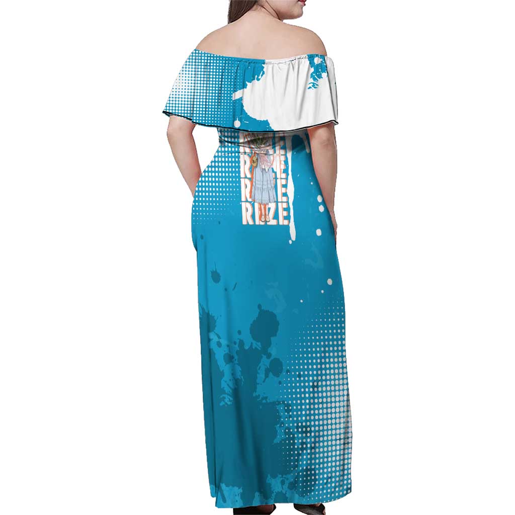 Reze Chainsaw Man Aesthetic Family Matching Off Shoulder Maxi Dress and Hawaiian Shirt Soft Anime Grunge Style with Flowers