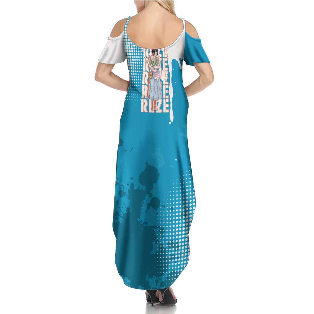 Reze Chainsaw Man Aesthetic Family Matching Summer Maxi Dress and Hawaiian Shirt Soft Anime Grunge Style with Flowers