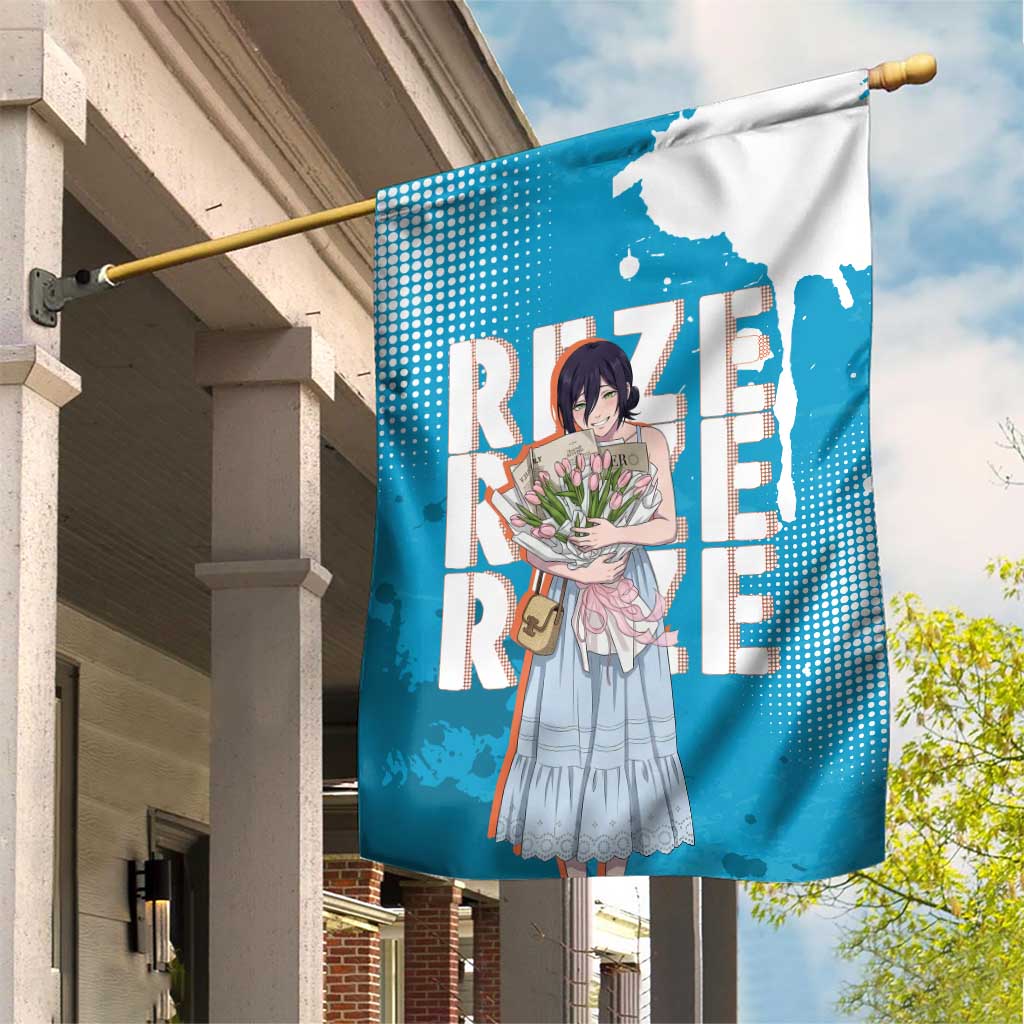 Reze Chainsaw Man Aesthetic Garden Flag Soft Anime Grunge Style with Flowers
