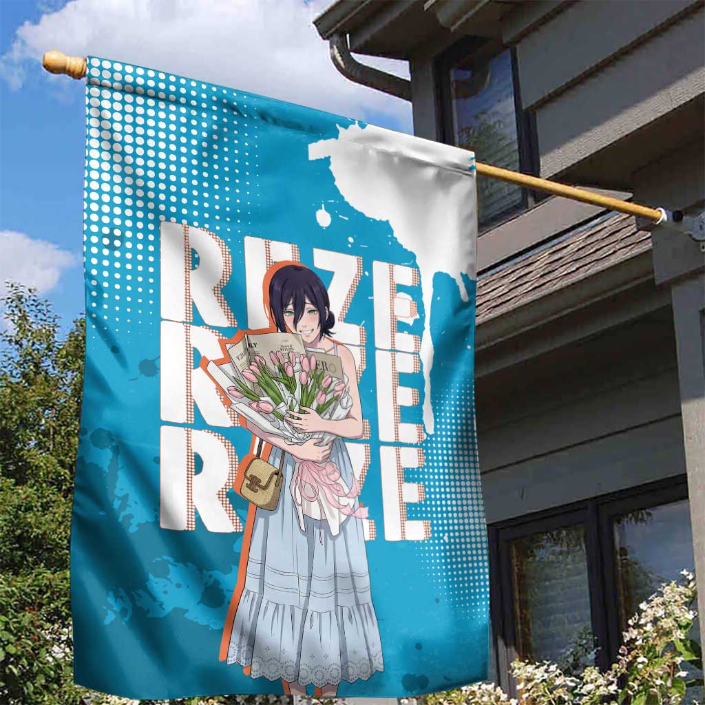 Reze Chainsaw Man Aesthetic Garden Flag Soft Anime Grunge Style with Flowers