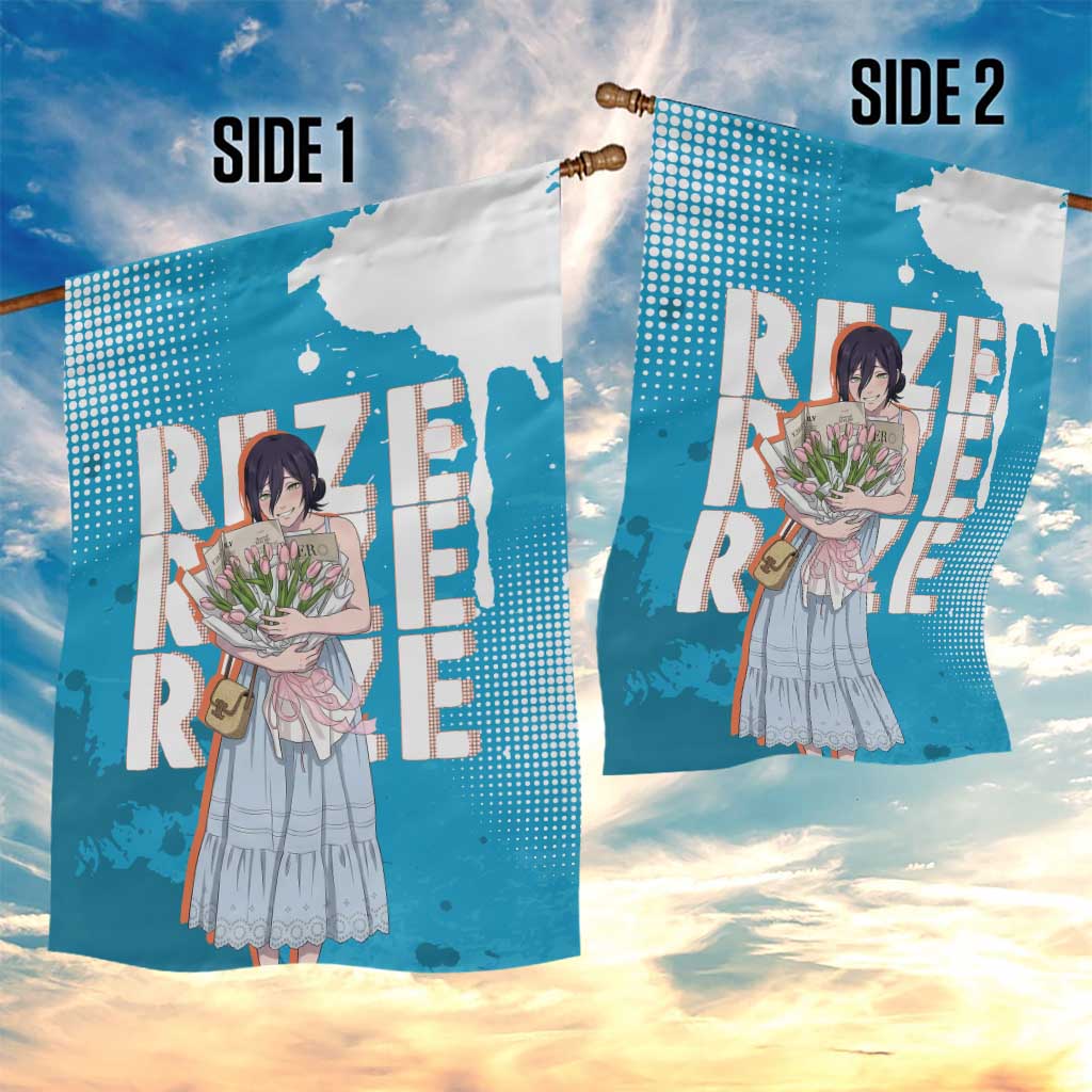 Reze Chainsaw Man Aesthetic Garden Flag Soft Anime Grunge Style with Flowers