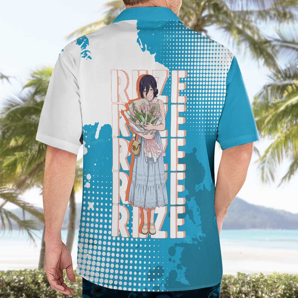 Reze Chainsaw Man Aesthetic Hawaiian Shirt Soft Anime Grunge Style with Flowers