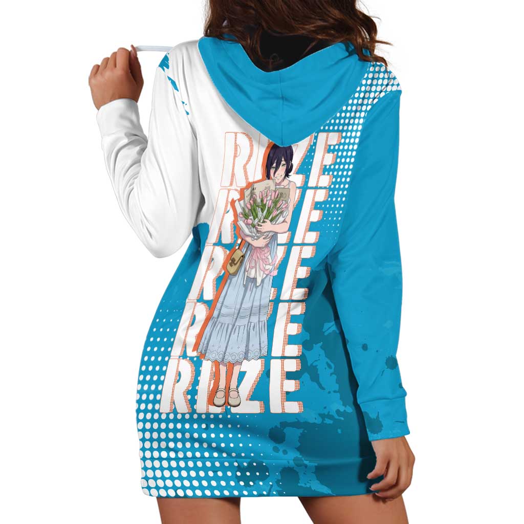 Reze Chainsaw Man Aesthetic Hoodie Dress Soft Anime Grunge Style with Flowers