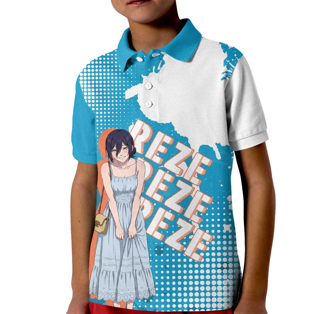 Reze Chainsaw Man Aesthetic Kid Polo Shirt Soft Anime Grunge Style with Flowers