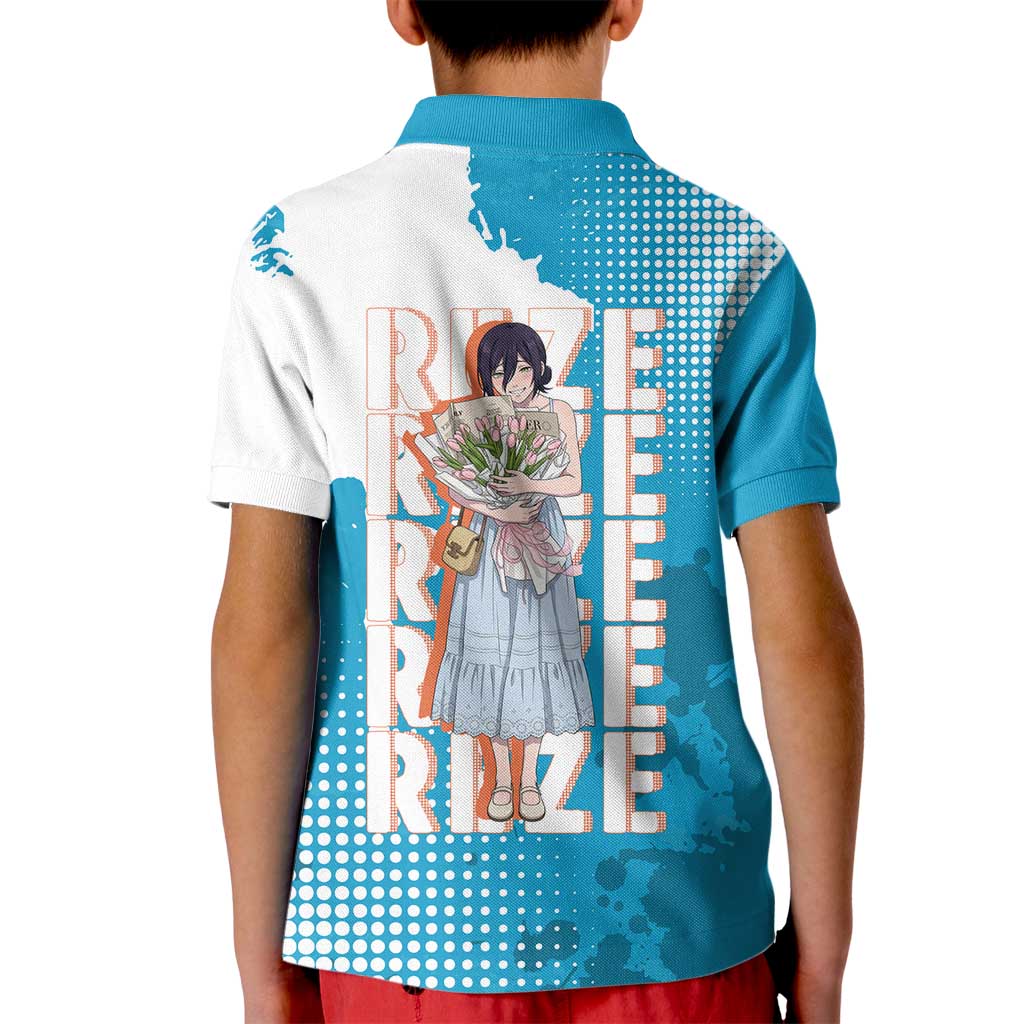 Reze Chainsaw Man Aesthetic Kid Polo Shirt Soft Anime Grunge Style with Flowers