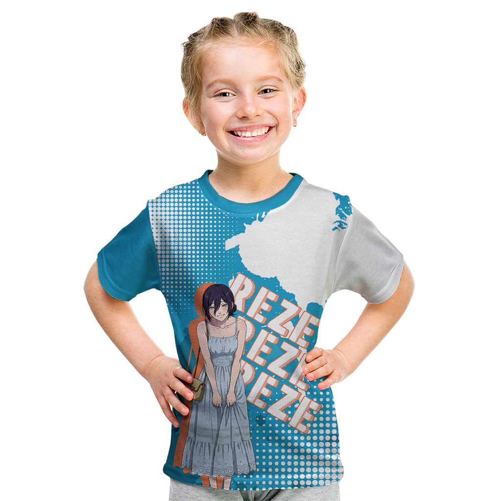 Reze Chainsaw Man Aesthetic Kid T Shirt Soft Anime Grunge Style with Flowers