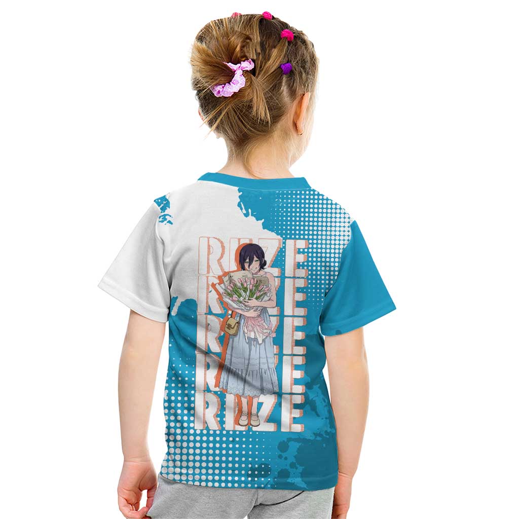 Reze Chainsaw Man Aesthetic Kid T Shirt Soft Anime Grunge Style with Flowers