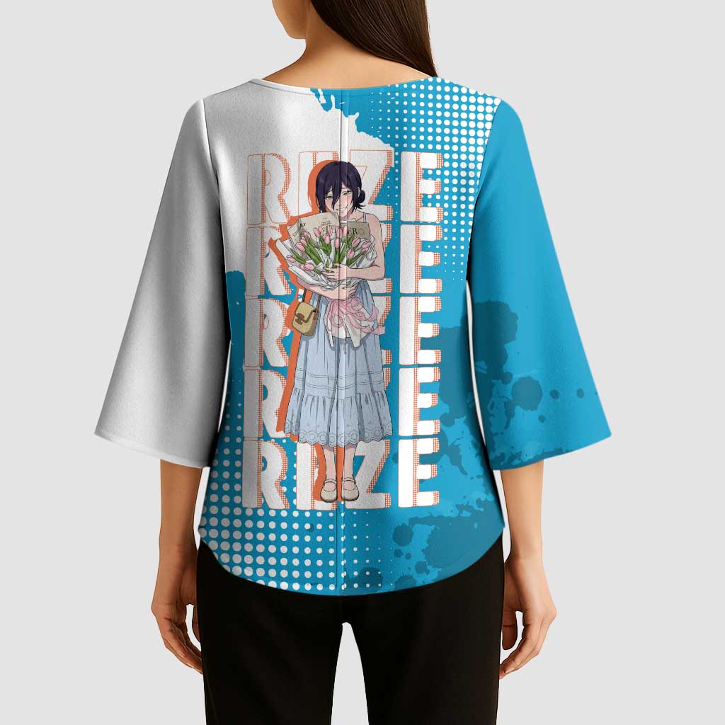 Reze Chainsaw Man Aesthetic Kimono Sleeve Blouse Soft Anime Grunge Style with Flowers