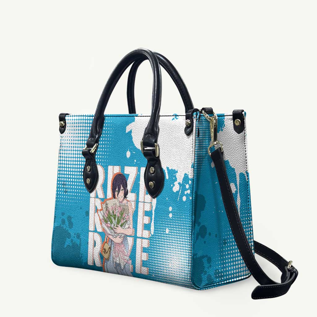 Reze Chainsaw Man Aesthetic Leather Bag Soft Anime Grunge Style with Flowers