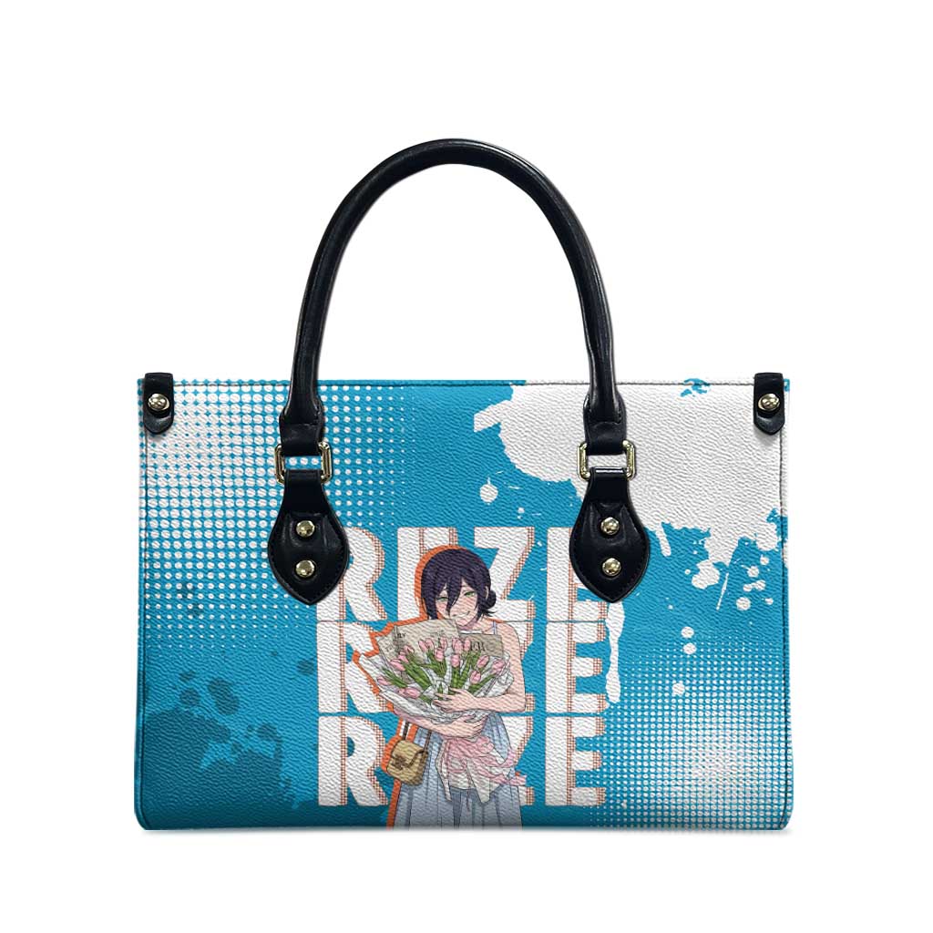 Reze Chainsaw Man Aesthetic Leather Bag Soft Anime Grunge Style with Flowers