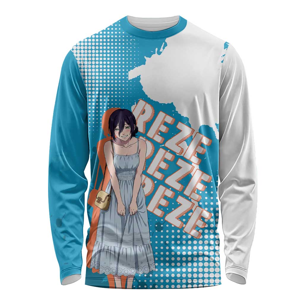 Reze Chainsaw Man Aesthetic Long Sleeve Shirt Soft Anime Grunge Style with Flowers