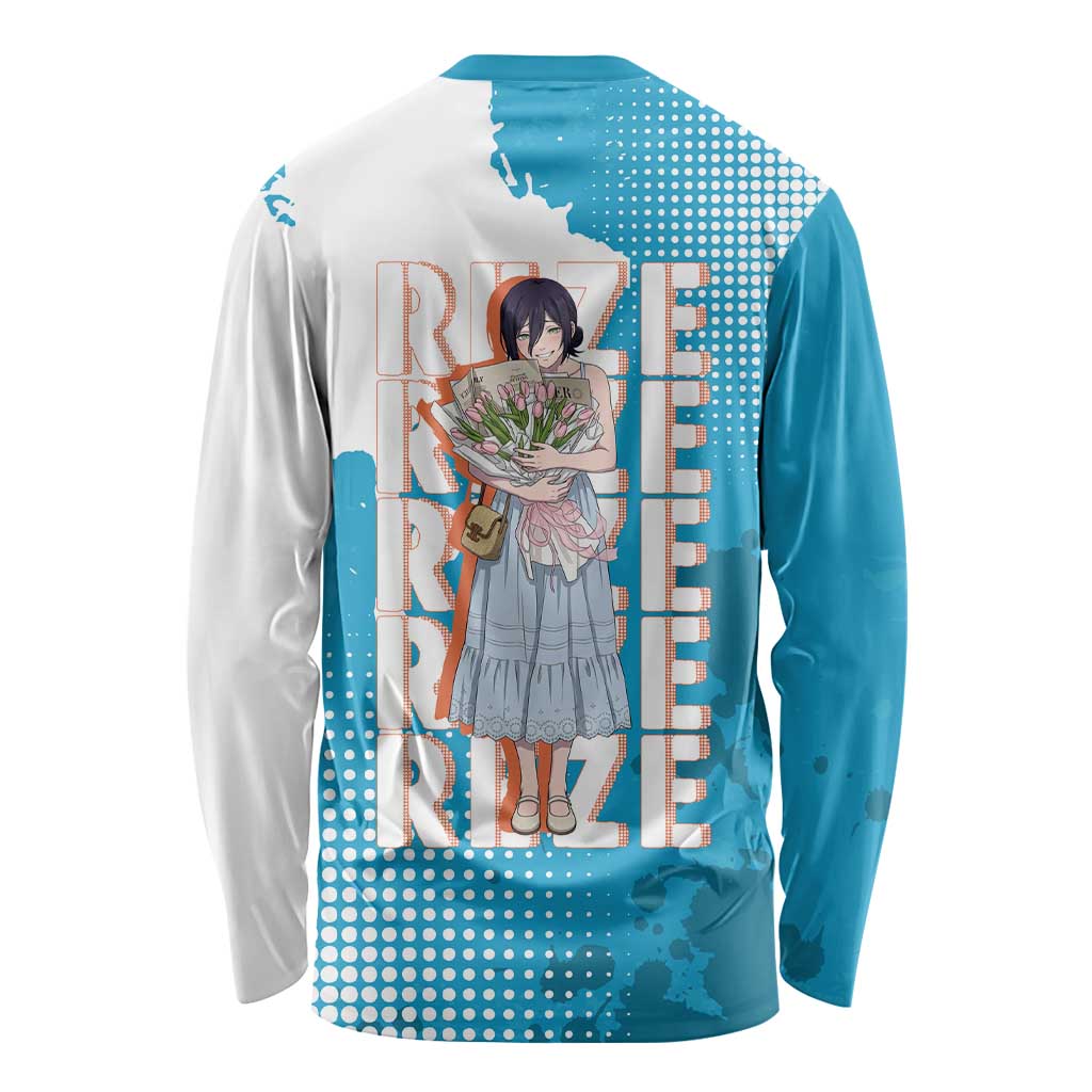Reze Chainsaw Man Aesthetic Long Sleeve Shirt Soft Anime Grunge Style with Flowers