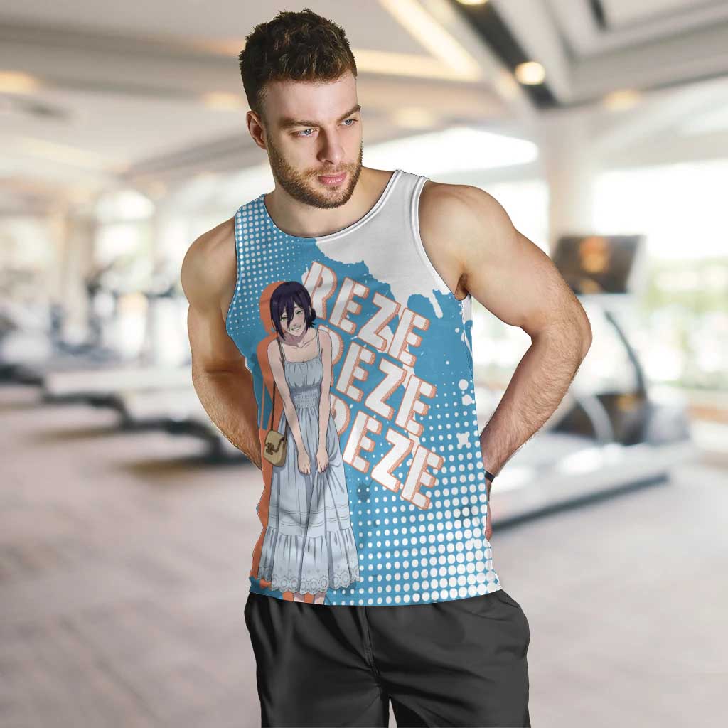 Reze Chainsaw Man Aesthetic Men Tank Top Soft Anime Grunge Style with Flowers