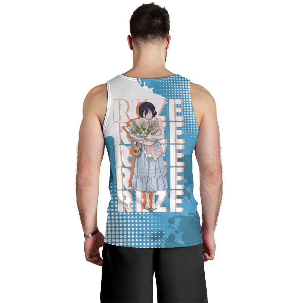 Reze Chainsaw Man Aesthetic Men Tank Top Soft Anime Grunge Style with Flowers