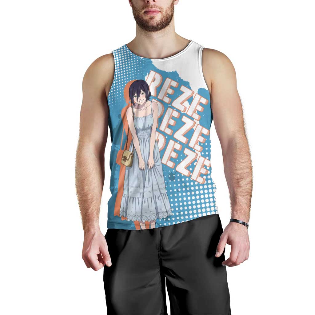 Reze Chainsaw Man Aesthetic Men Tank Top Soft Anime Grunge Style with Flowers