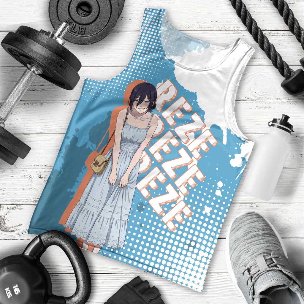 Reze Chainsaw Man Aesthetic Men Tank Top Soft Anime Grunge Style with Flowers