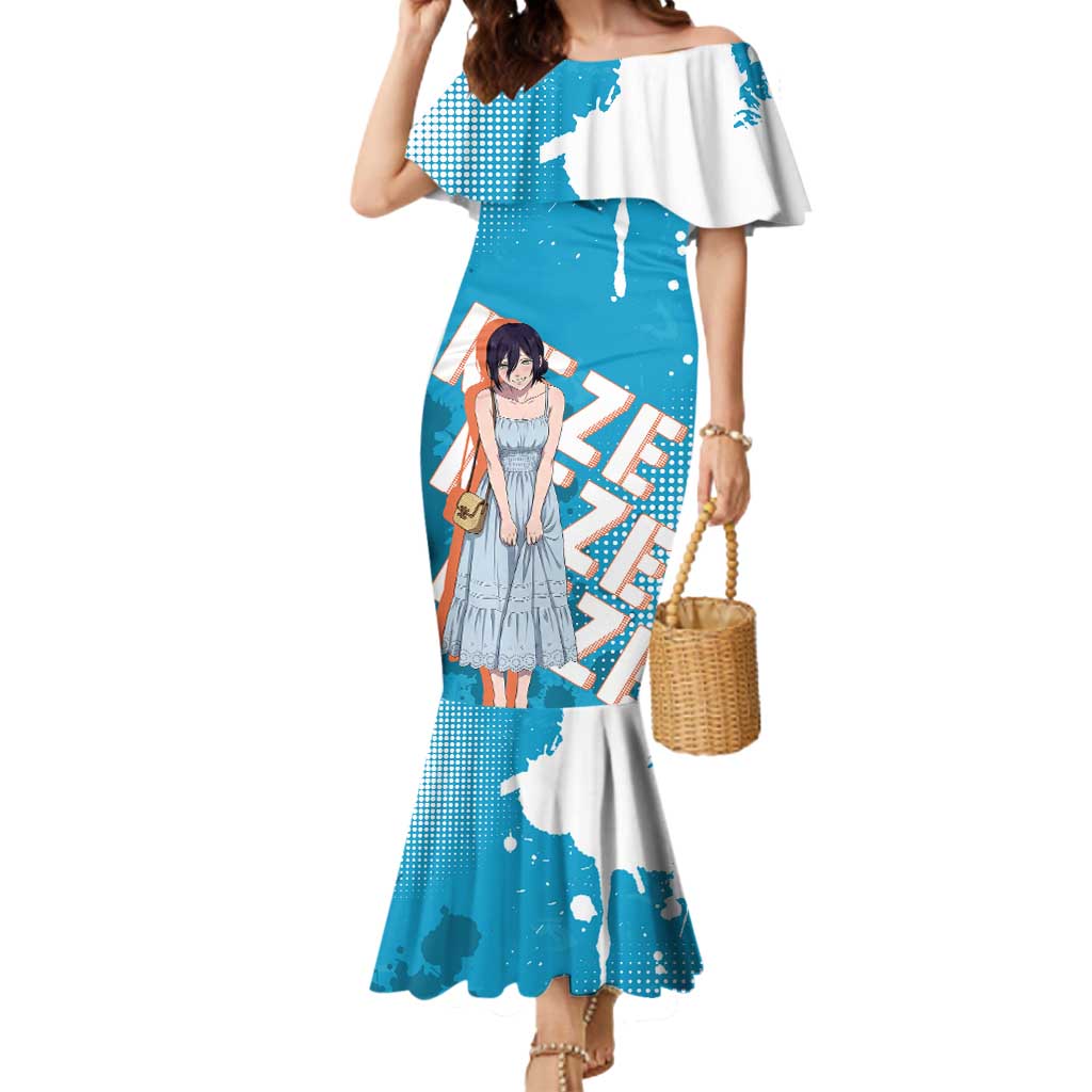 Reze Chainsaw Man Aesthetic Mermaid Dress Soft Anime Grunge Style with Flowers