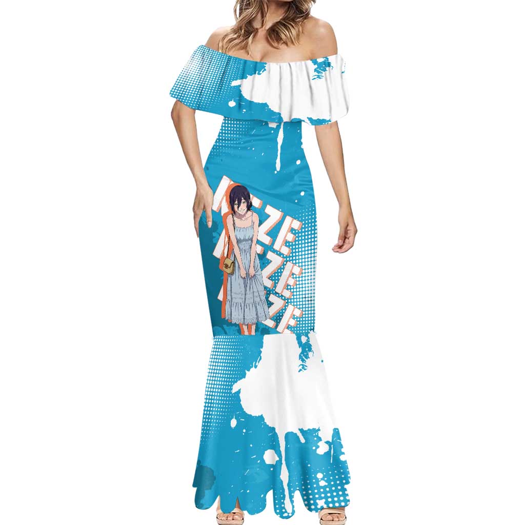 Reze Chainsaw Man Aesthetic Mermaid Dress Soft Anime Grunge Style with Flowers