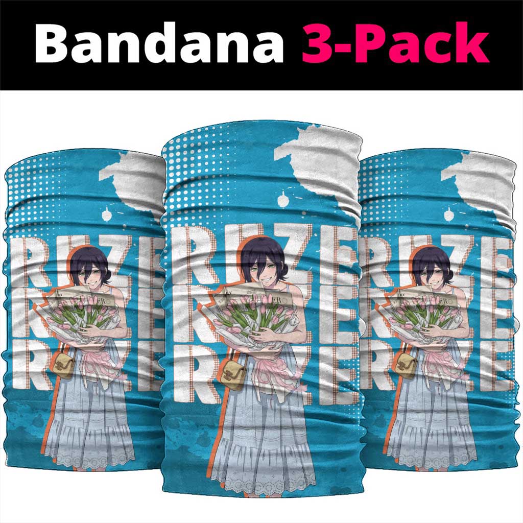 Reze Chainsaw Man Aesthetic Neck Gaiter Soft Anime Grunge Style with Flowers