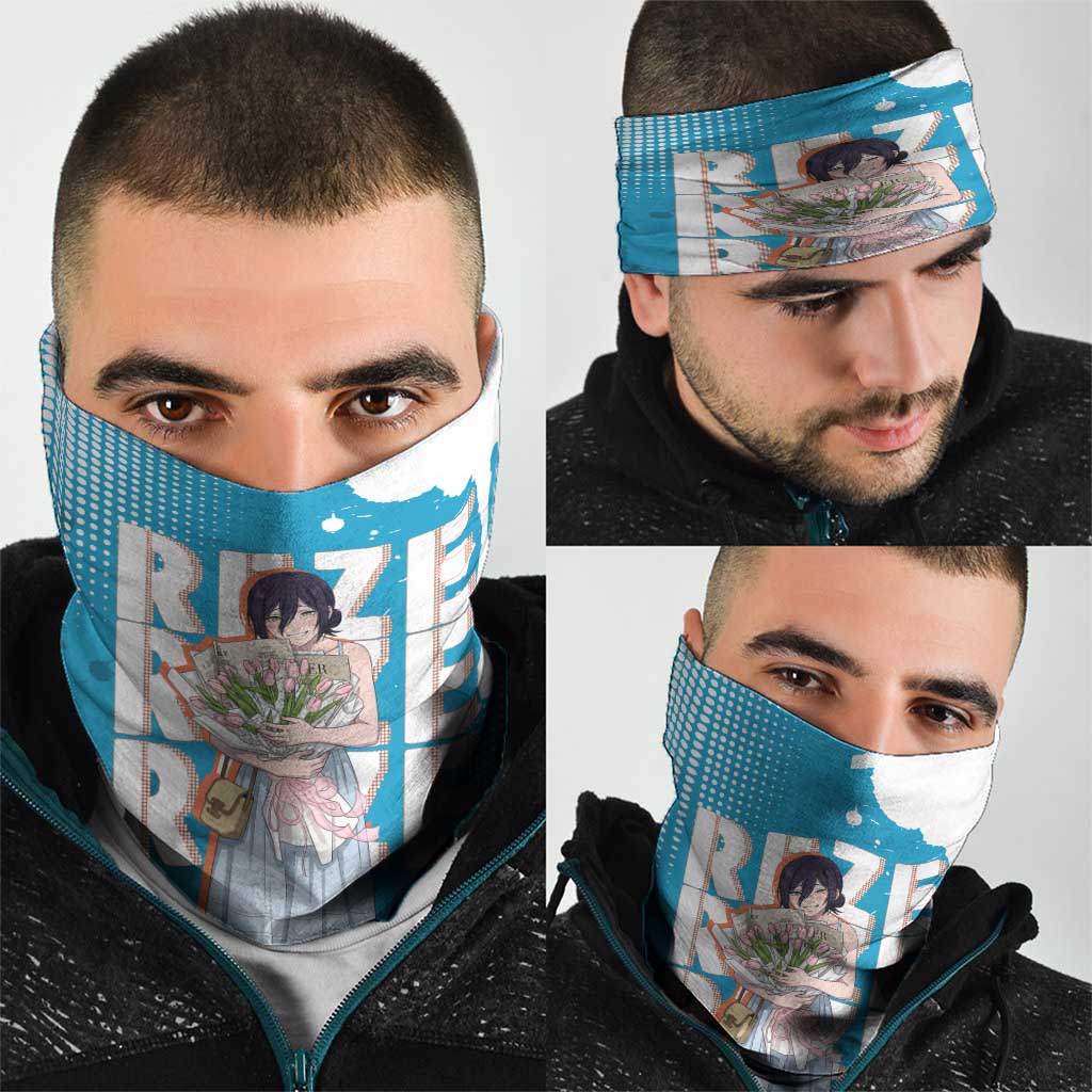 Reze Chainsaw Man Aesthetic Neck Gaiter Soft Anime Grunge Style with Flowers