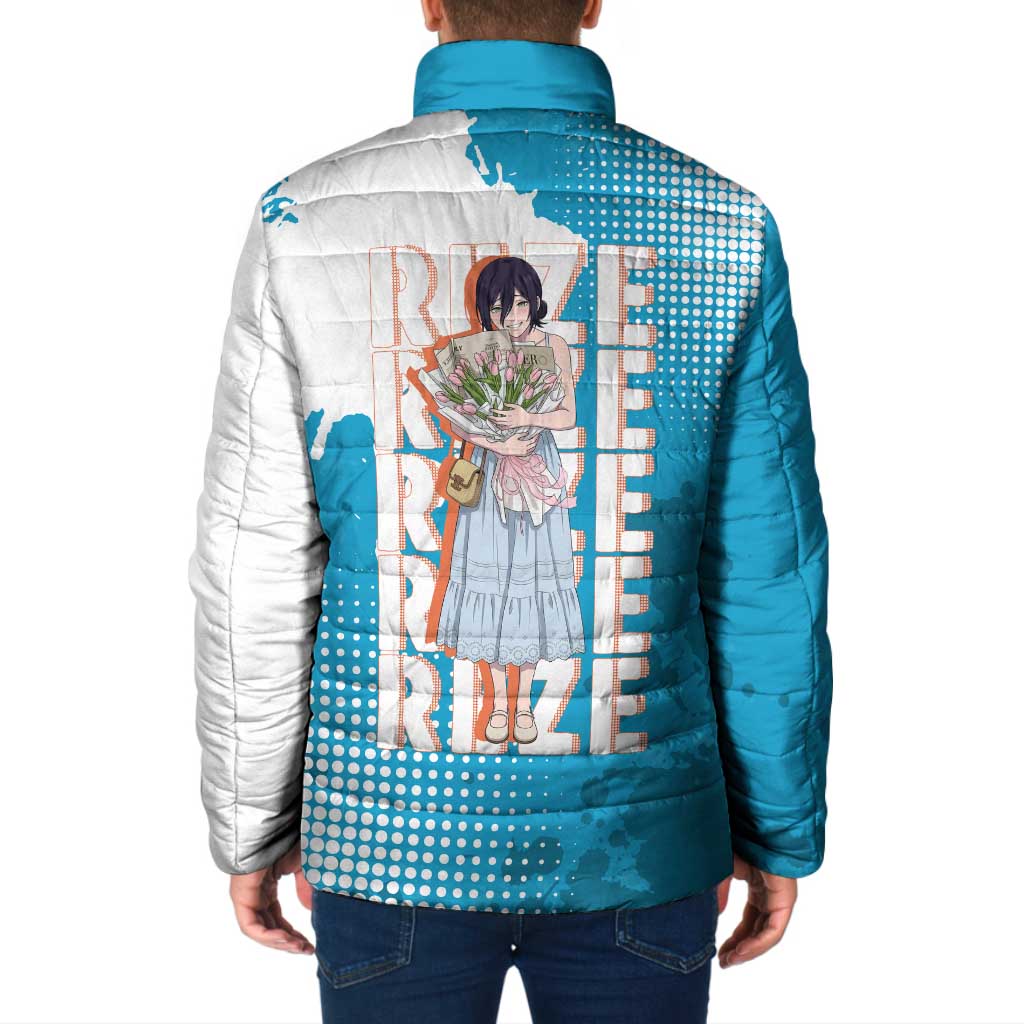 Reze Chainsaw Man Aesthetic Padded Jacket Soft Anime Grunge Style with Flowers