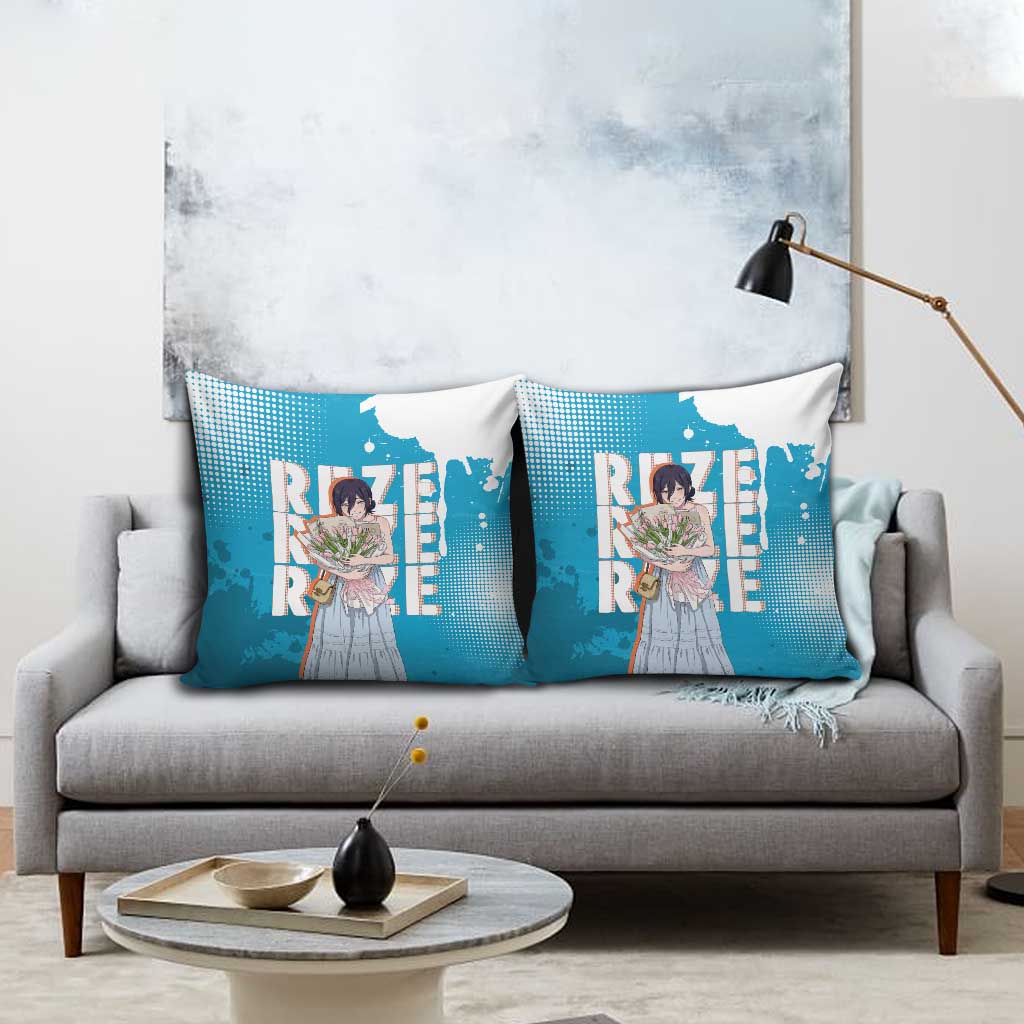 Reze Chainsaw Man Aesthetic Pillow Cover Soft Anime Grunge Style with Flowers