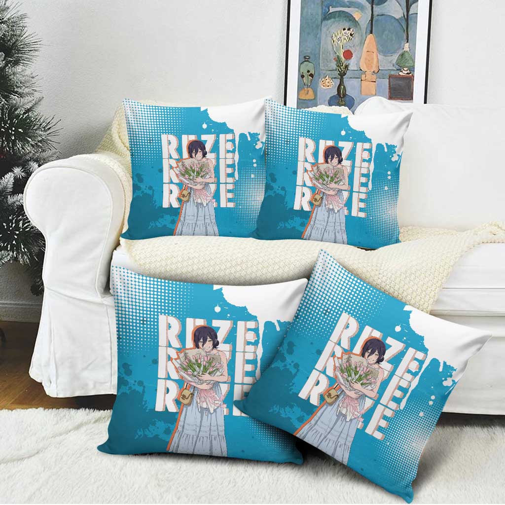 Reze Chainsaw Man Aesthetic Pillow Cover Soft Anime Grunge Style with Flowers