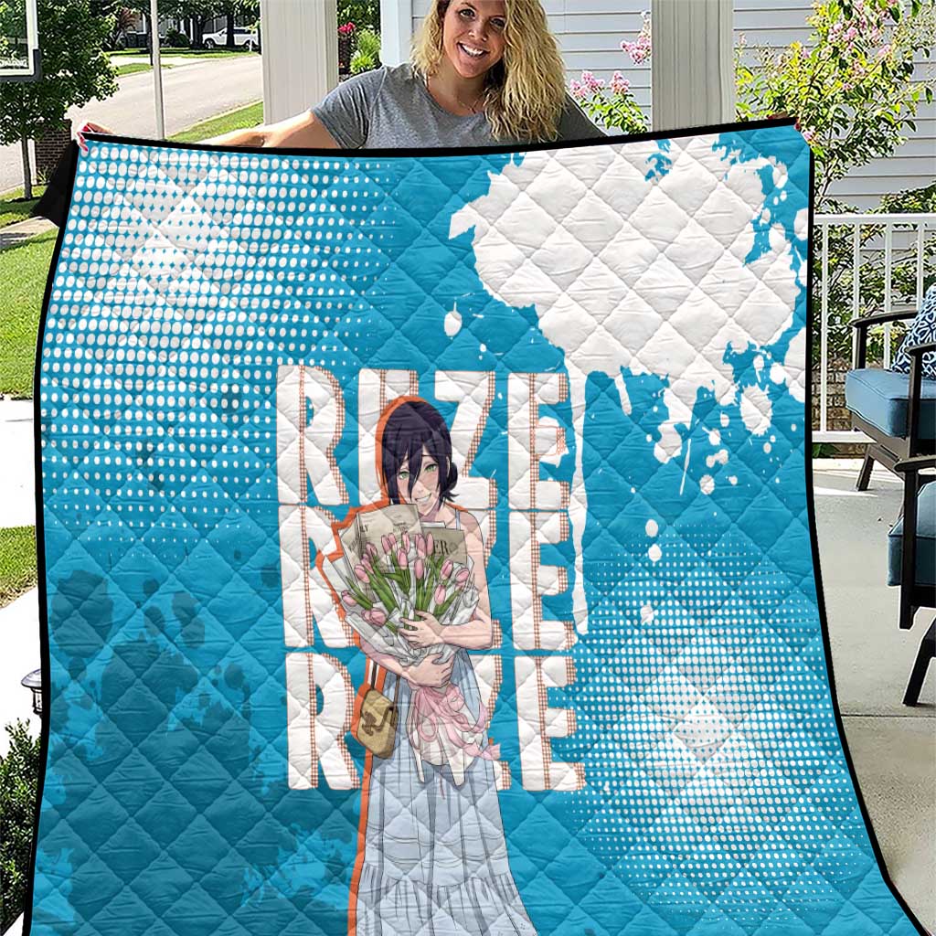 Reze Chainsaw Man Aesthetic Quilt Soft Anime Grunge Style with Flowers