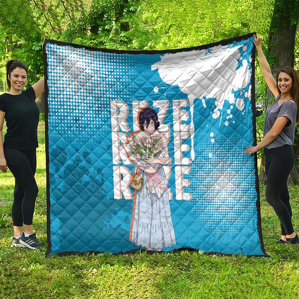 Reze Chainsaw Man Aesthetic Quilt Soft Anime Grunge Style with Flowers
