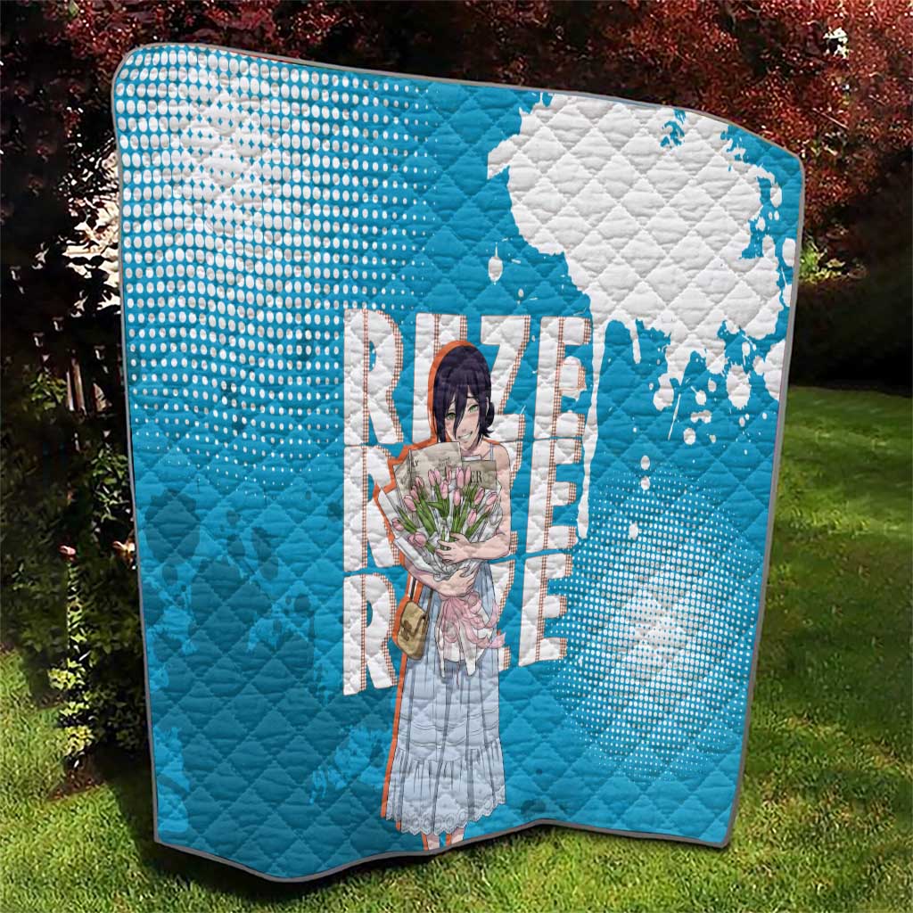 Reze Chainsaw Man Aesthetic Quilt Soft Anime Grunge Style with Flowers